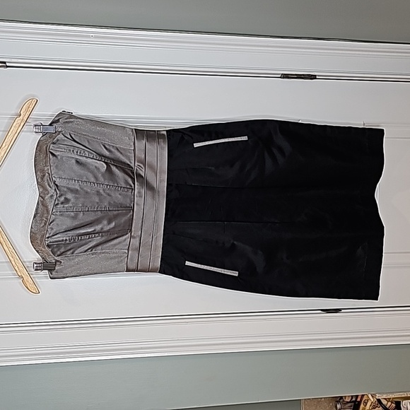 Rachel Roy New York Gray & Black 100% Silk Corset Dress - Size 6 - Picture 2 of 11